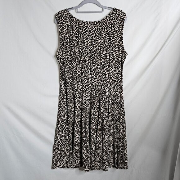 FOREVER 21 Fit & Flare Dress BLACK w TAN COFFEE BEAN Polka Dot size XL P Preppy - Picture 6 of 7